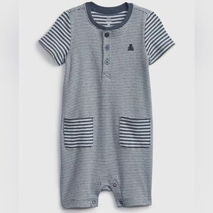 babyGap Navy/Heather First Favorite Shorty One-Piece | 0-3M